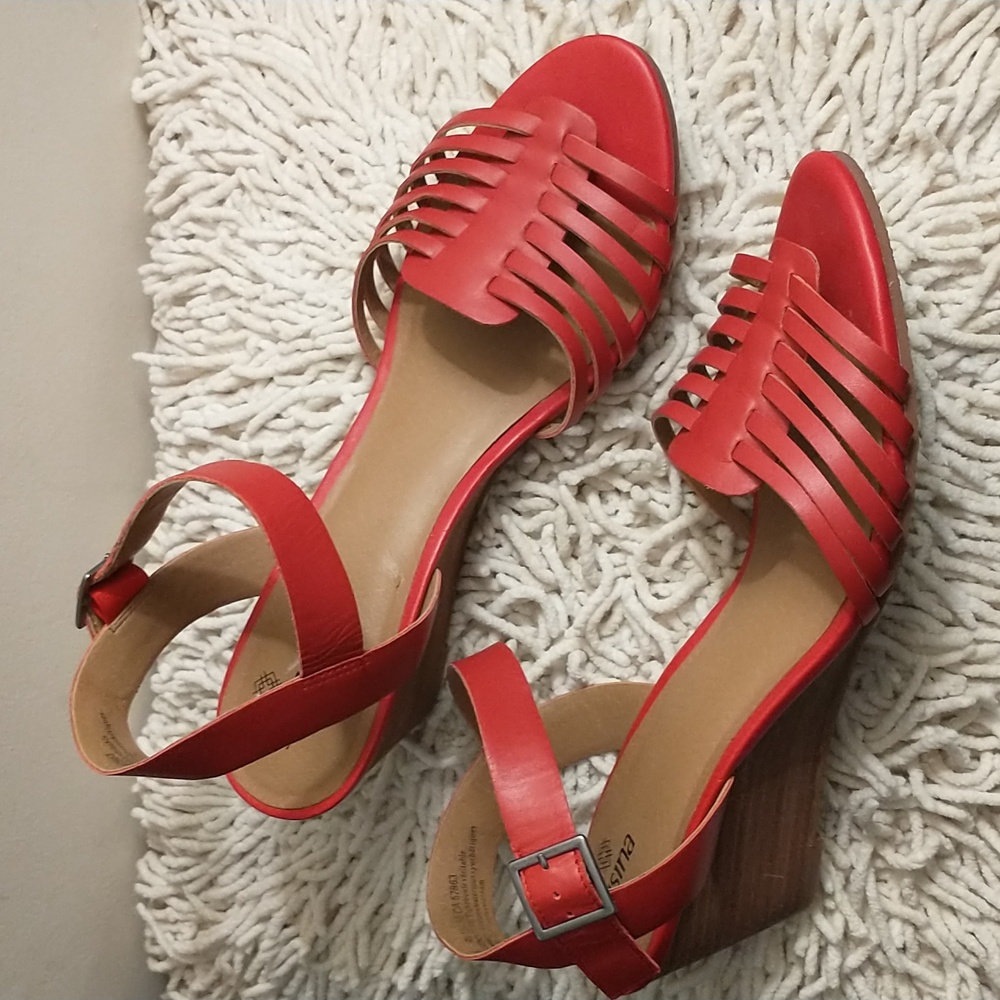Susina Red Leather Sandals